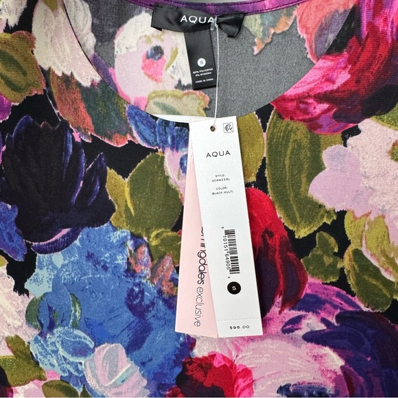 Aqua Pink and Blue Long Sleeve Bodycon Dress for Weddings - Picture 7 of 8